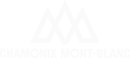 Logo of Chamonix-Mont-Blanc featuring a stylized white mountain silhouette on a transparent background.